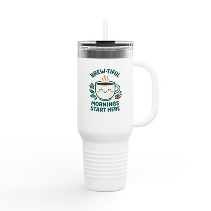 Brew-tiful Insulated Travel Mug, 40oz - Perfect for Coffee Lovers, On-the-Go, Travel, Camping, Office, Gifts
