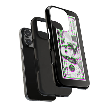 100 Dollars Bill - Green/Magenta Glitch - Phone Case