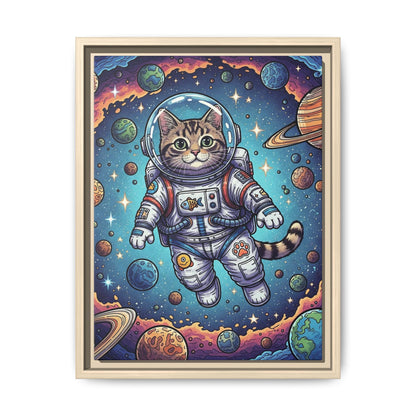 Astronaut Cat - Framed Canvas