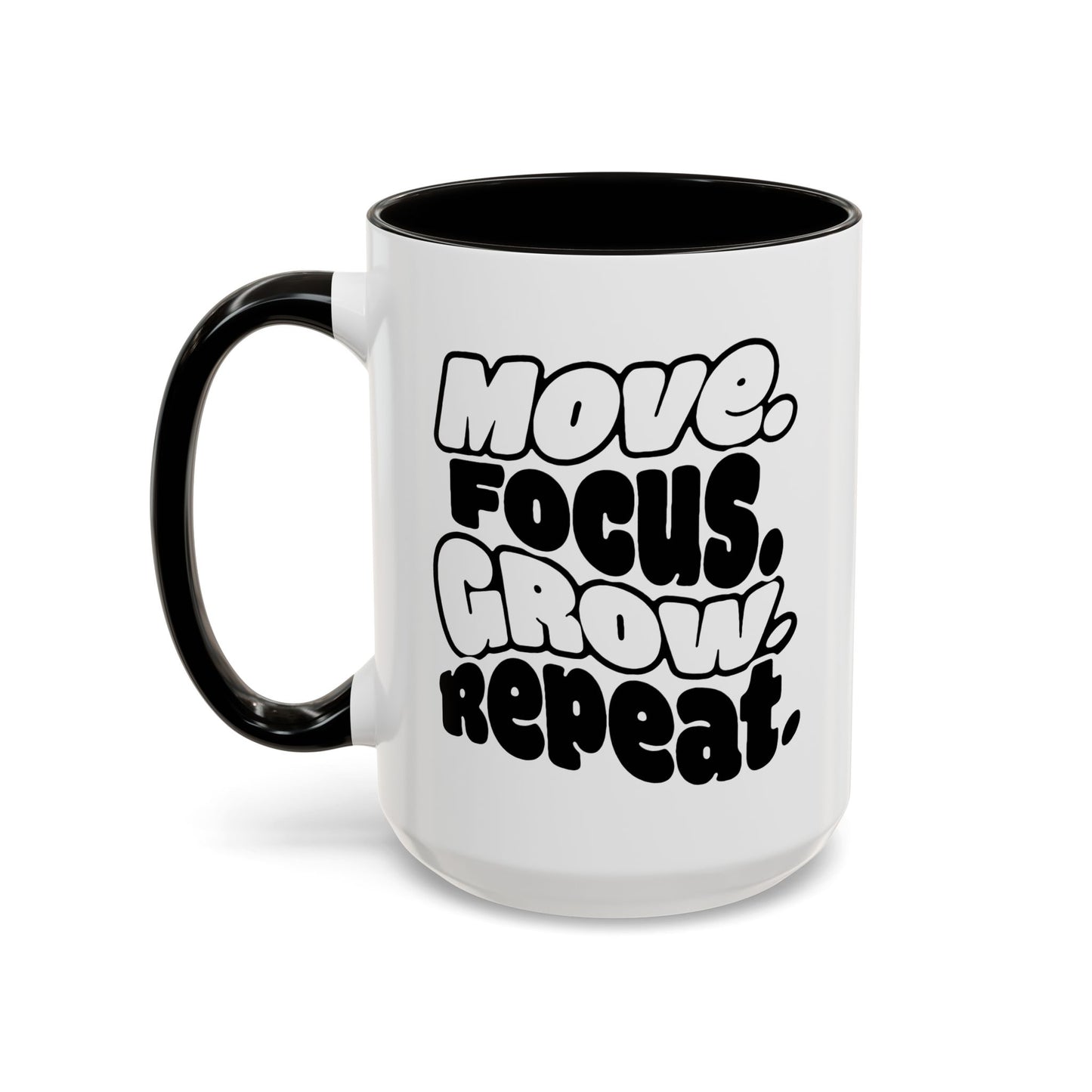 Move. Focus. Grow. Repeat. - Colorful Mug
