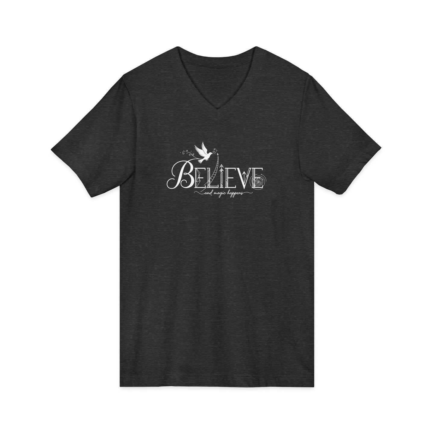 Believe and Magic Happens - V-Neck Tee