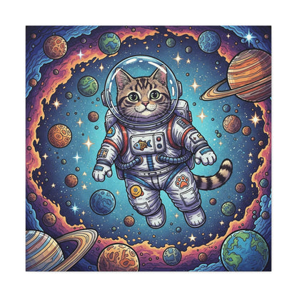 Astronaut Cat - Stretched Canvas