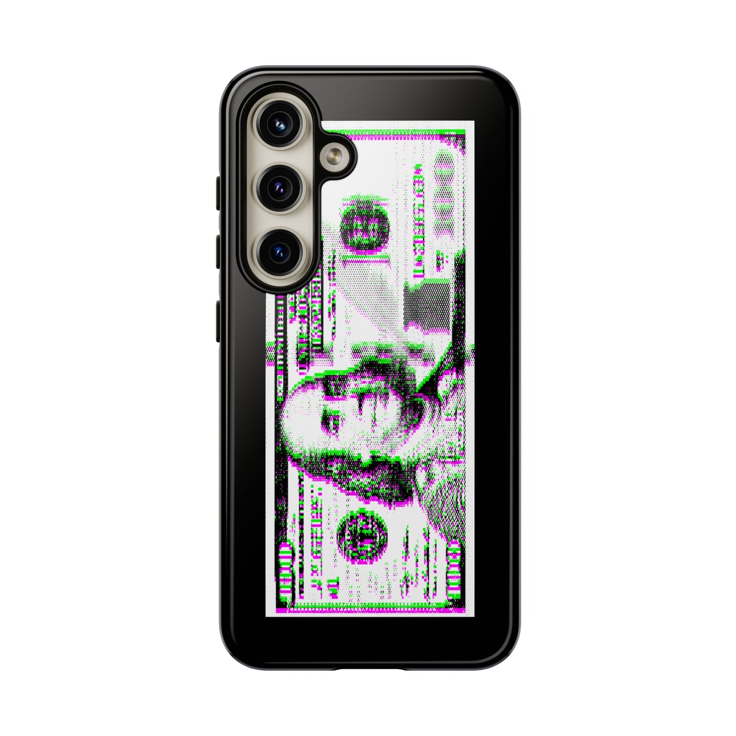 100 Dollars Bill - Green/Magenta Glitch - Phone Case