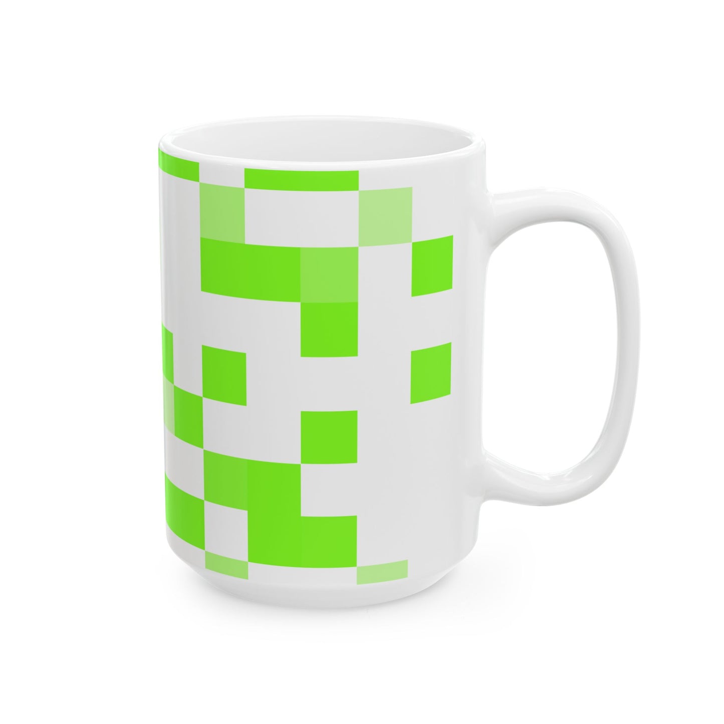 Lime Green Pixel Grid - Mug
