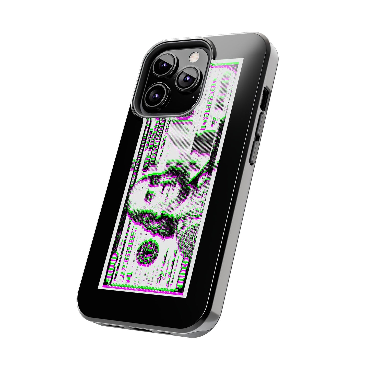 100 Dollars Bill - Green/Magenta Glitch - Phone Case