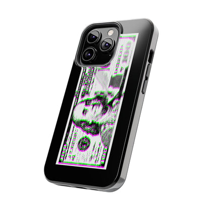 100 Dollars Bill - Green/Magenta Glitch - Phone Case