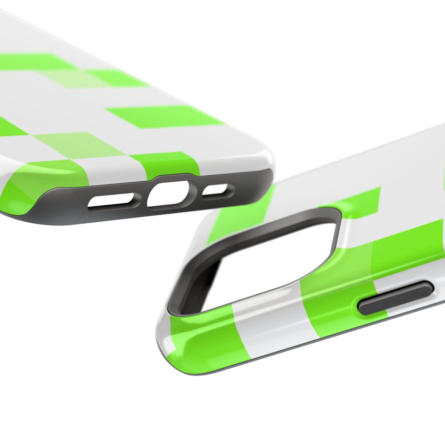 Lime Green Pixel Grid - Magnetic Phone Case
