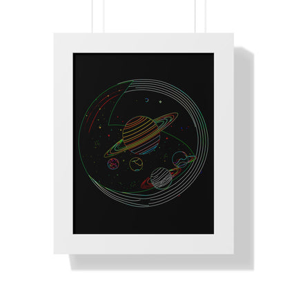 Cosmic Planetary Framed Vertical Poster, Space Art Decor, Astronomy Gift, Home Wall Art, Celestial Decoration, Galaxy Print