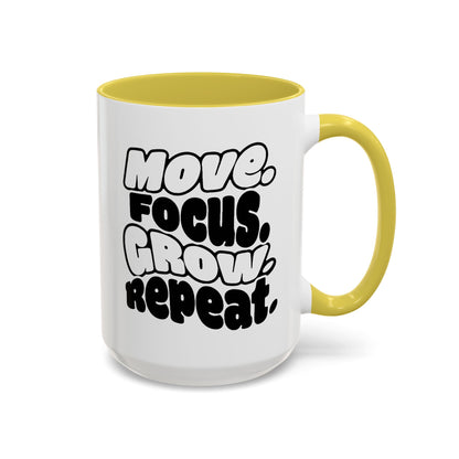 Move. Focus. Grow. Repeat. - Colorful Mug