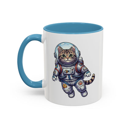 Astronaut Cat - Color Accent Mug