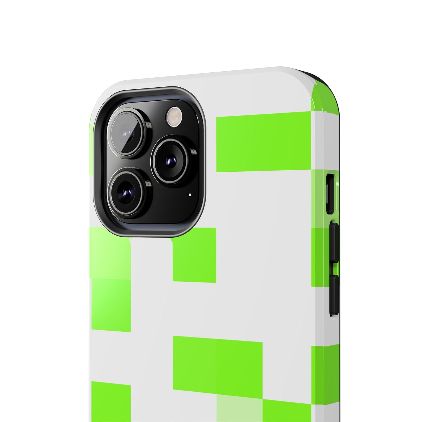 Lime Green Pixel Grid - Phone Case