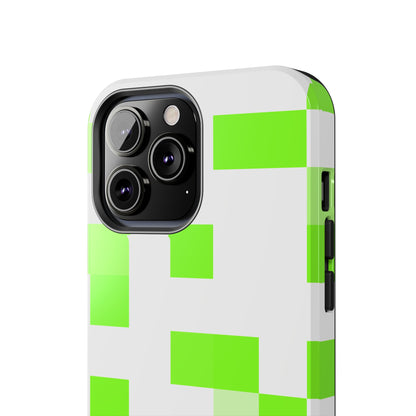 Lime Green Pixel Grid - Phone Case