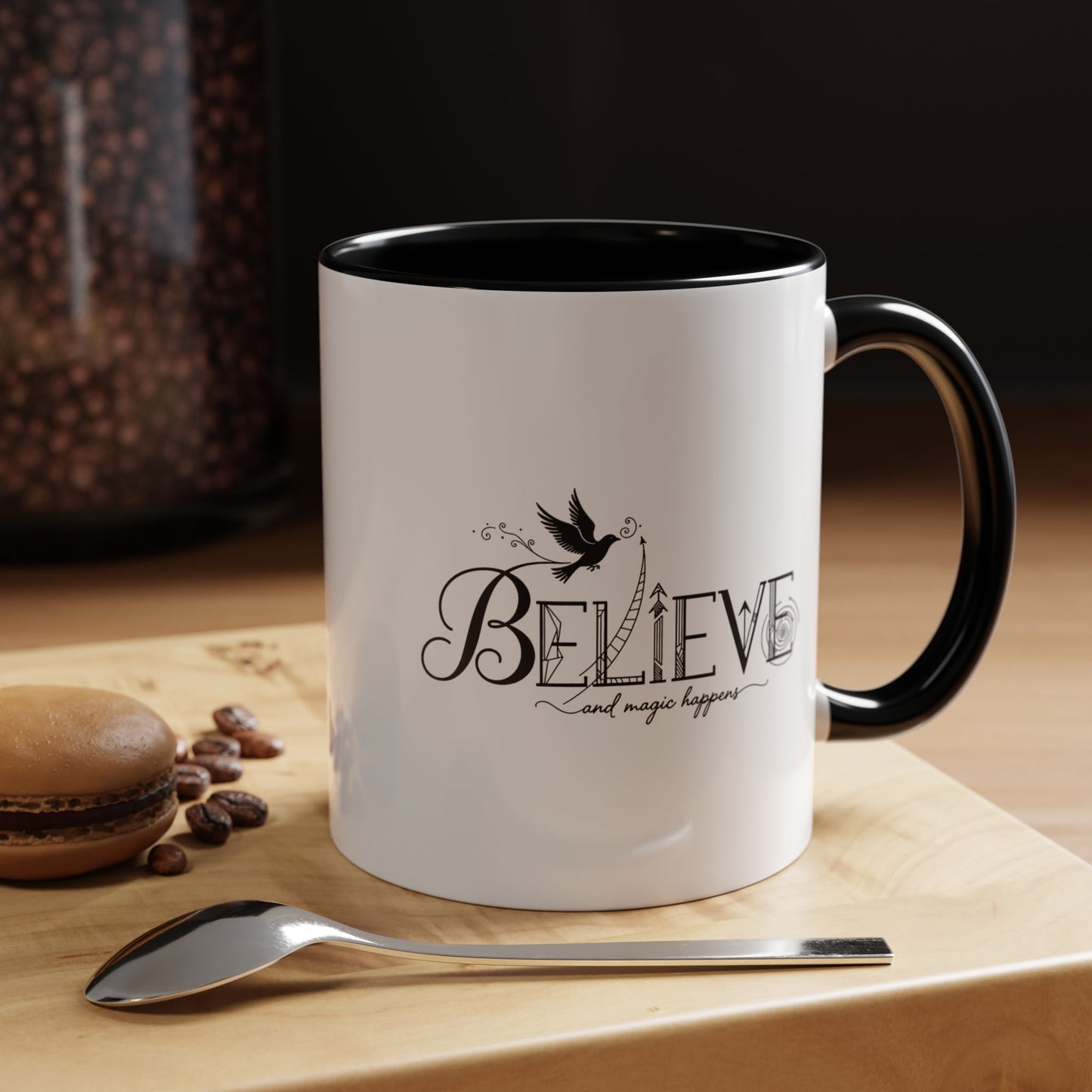 Believe and Magic Happens - Color Accent Mug