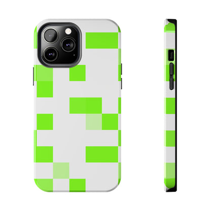Lime Green Pixel Grid - Phone Case