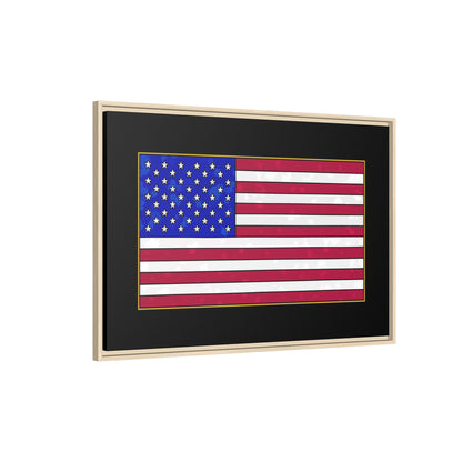 New Glory American Flag (Gold Edge Edition) - Framed Canvas