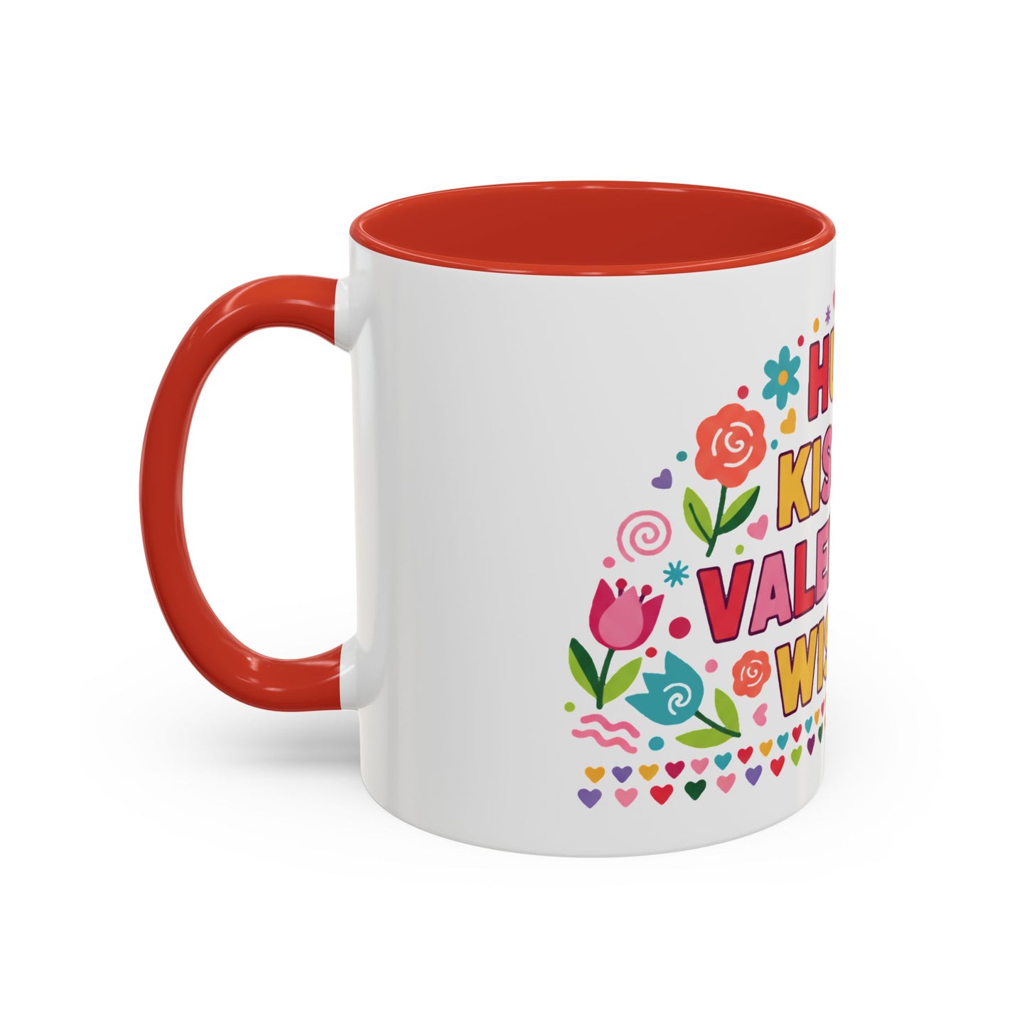 Hugs, Kisses & Valentine’s Wishes - Color Accent Mug