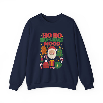 Festive Holiday Sweatshirt, Christmas Crewneck, Cozy Winter Gift, Unisex Sweatshirt, Seasonal Apparel, Ho Ho Ho-liday Mood