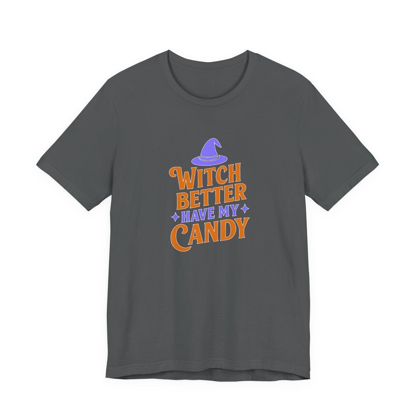 Halloween Witch Candy Tee, Funny Halloween Shirt, Unisex Halloween T-Shirt, Casual Fall Apparel, Trick or Treat Outfit