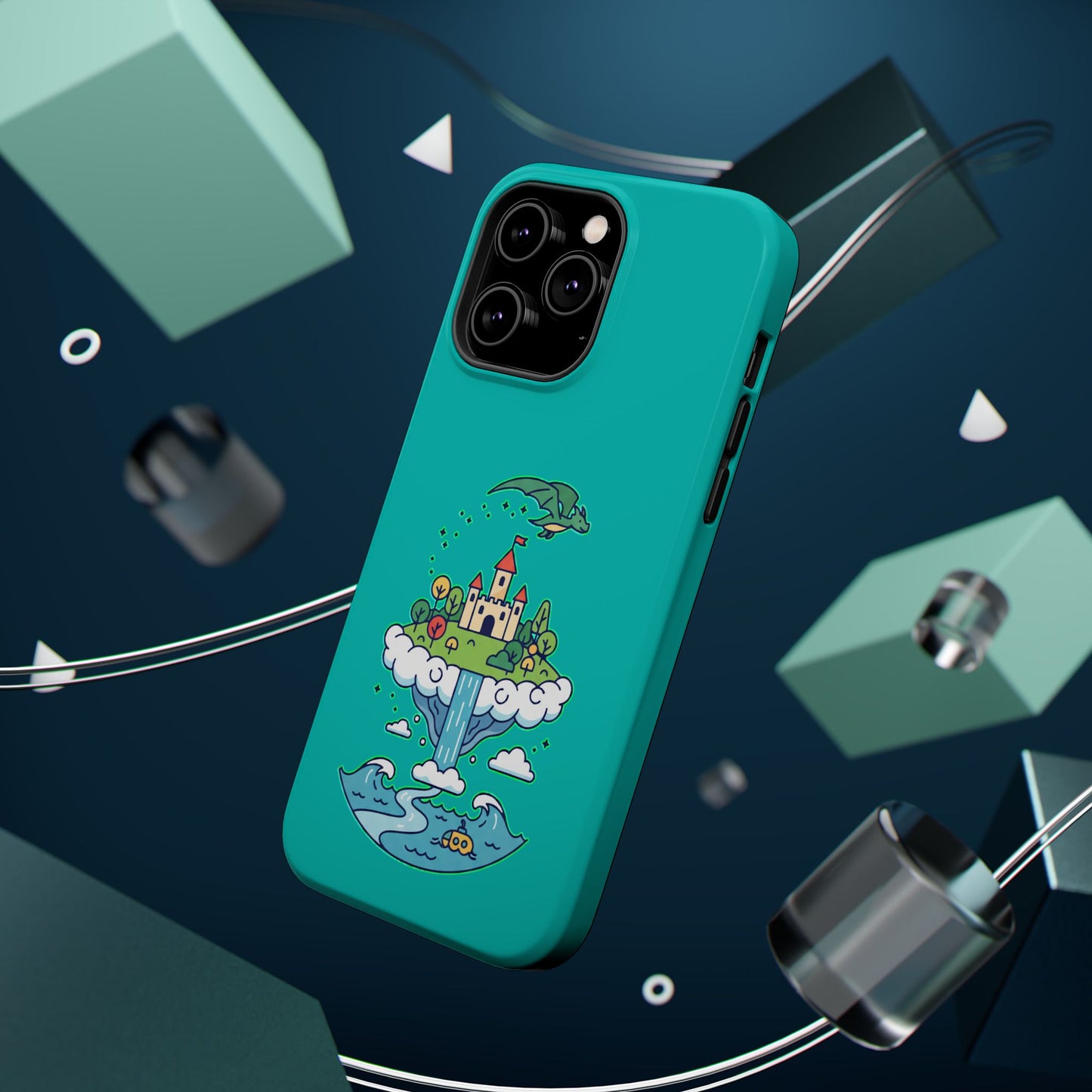 Floating Castle Dragon - Magical Fantasy Island - Magnetic Phone Case