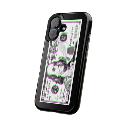 100 Dollars Bill - Green/Magenta Glitch - Magnetic Phone Case