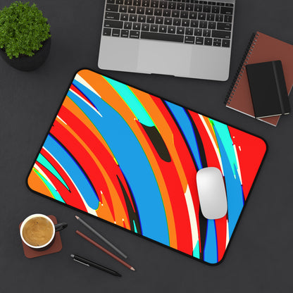 Abstract Rainbow Swirl Arc - Desk Mat