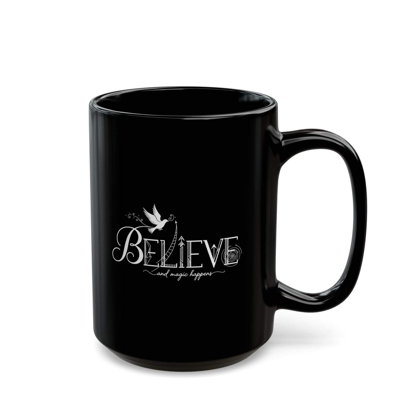 Believe and Magic Happens - Black Mug