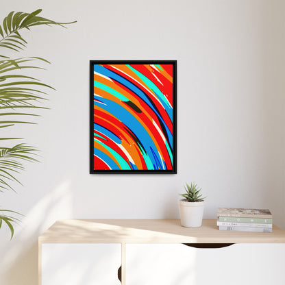 Abstract Rainbow Swirl Arc - Framed Canvas