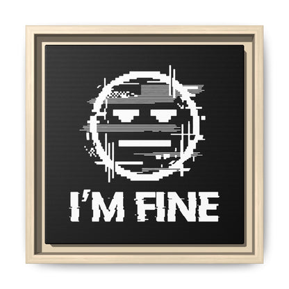I’m Fine Glitched Smiley - Framed Canvas