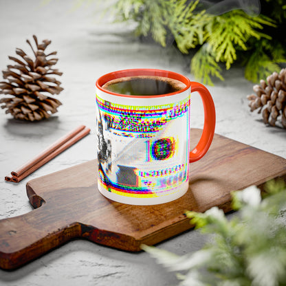 100 Dollars Bill - Neon Color Explosion - Color Accent Mug