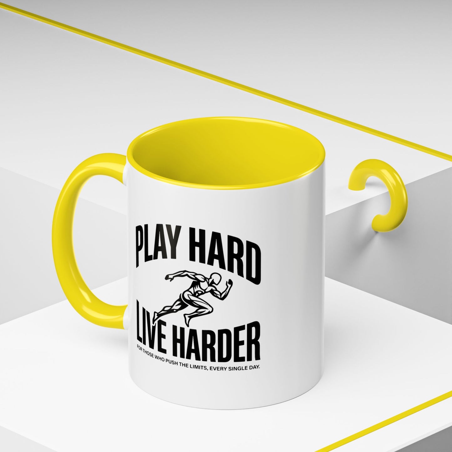 Play Hard / Live Harder - Color Accent Mug
