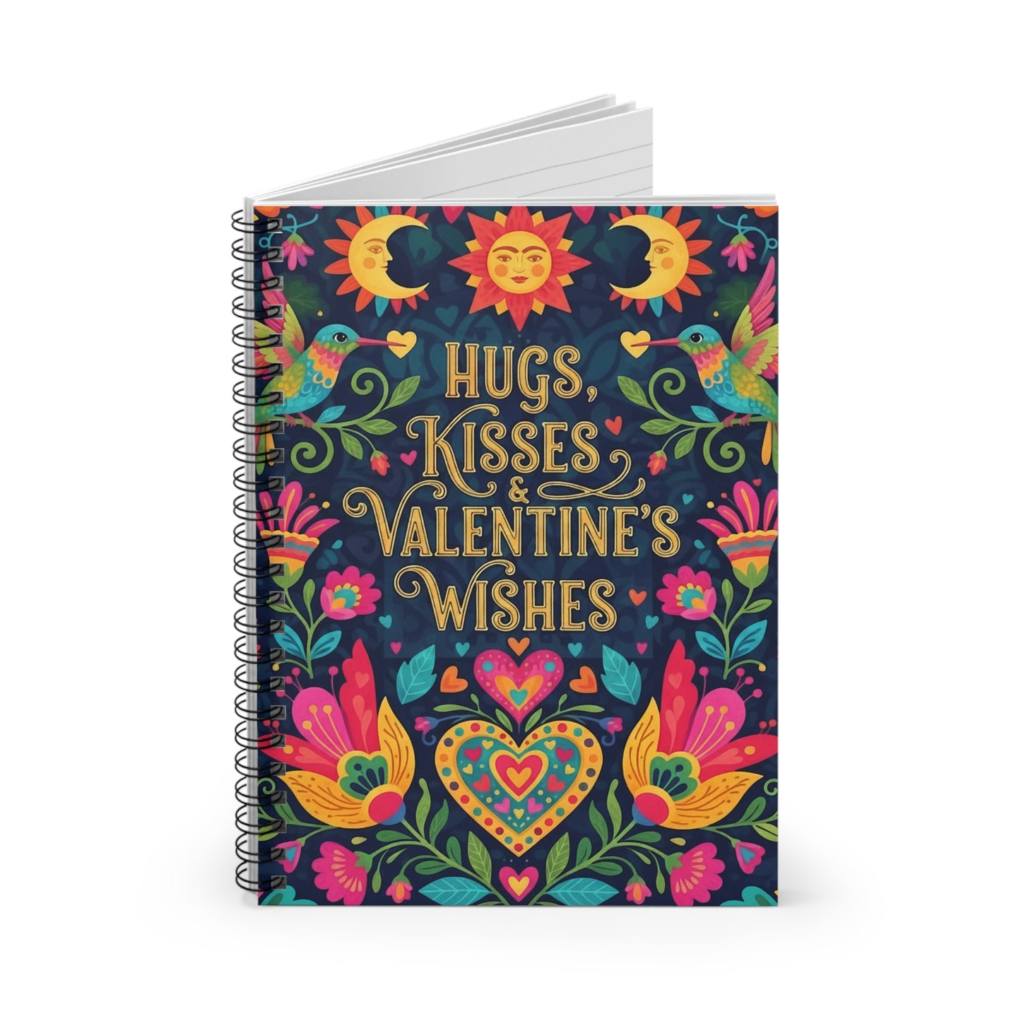 Hugs, Kisses & Valentine’s Wishes - Spiral Notebook