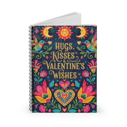 Hugs, Kisses & Valentine’s Wishes - Spiral Notebook