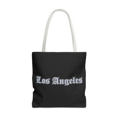 Los Angeles Gothic Tote Bag, Urban Tote, City Lover Bag, Gift for Angelenos, Travel Tote, Fashionable Shopper - Silver Edition