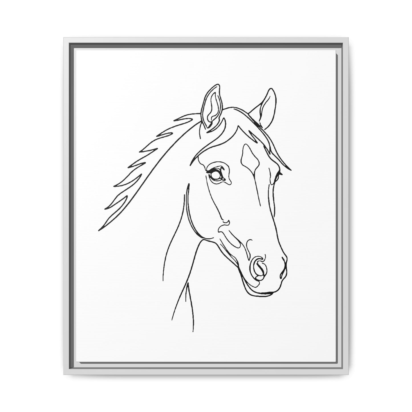 Horse Portrait Sketch - Framed Canvas