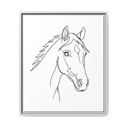 Horse Portrait Sketch - Framed Canvas