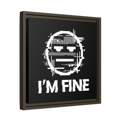 I’m Fine Glitched Smiley - Framed Canvas