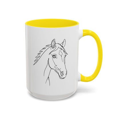 Horse Portrait Sketch - Color Accent Mug