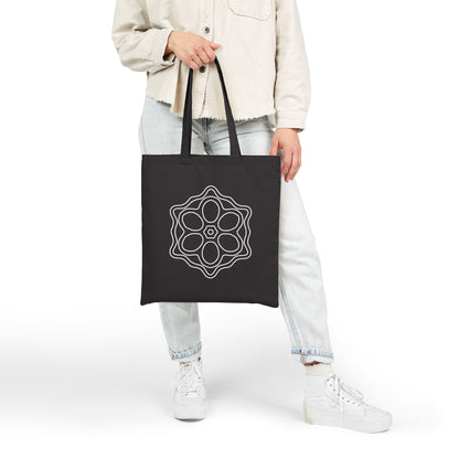 Hand-Drawn Floral Cotton Canvas Tote Bag, Eco-Friendly Shopping Bag, Reusable Grocery Tote, Gift for Garden Lovers, Sustainable Style