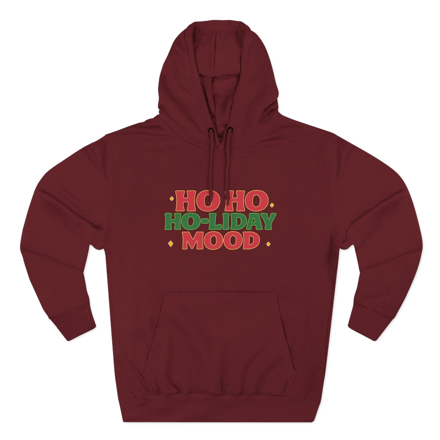Festive Fleece Hoodie, Ho Ho Ho-liday Mood, Eye-catching Design for Holidays