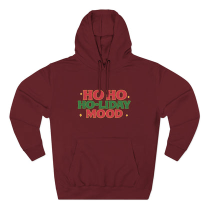 Festive Fleece Hoodie, Ho Ho Ho-liday Mood, Eye-catching Design for Holidays