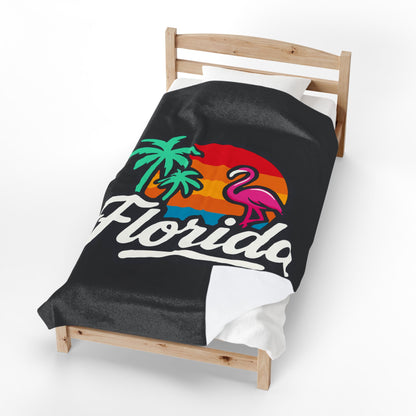 Florida Sunset Palm - Plush Blanket