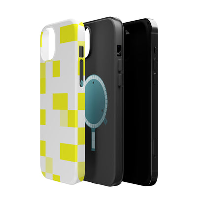 Yellow Pixel Grid -  Magnetic Phone Case