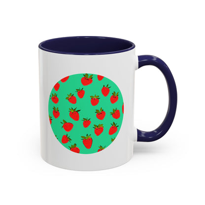 Strawberry Pattern - Color Accent Mug