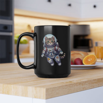 Astronaut Cat - Black Mug