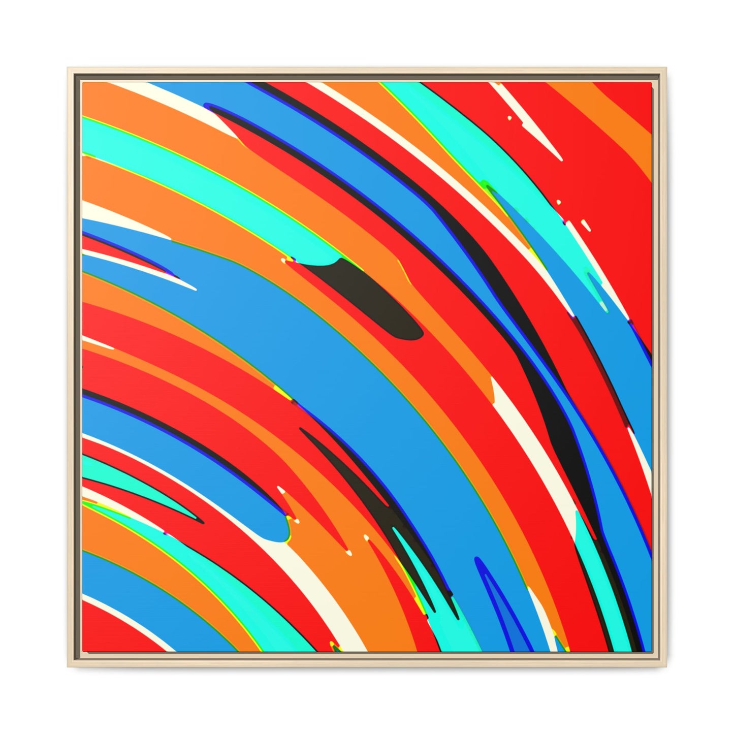 Abstract Rainbow Swirl Arc - Framed Canvas