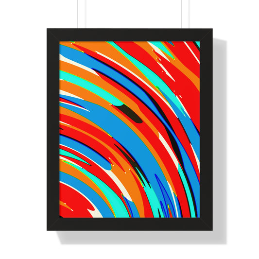 Abstract Rainbow Swirl Arc - Framed Poster