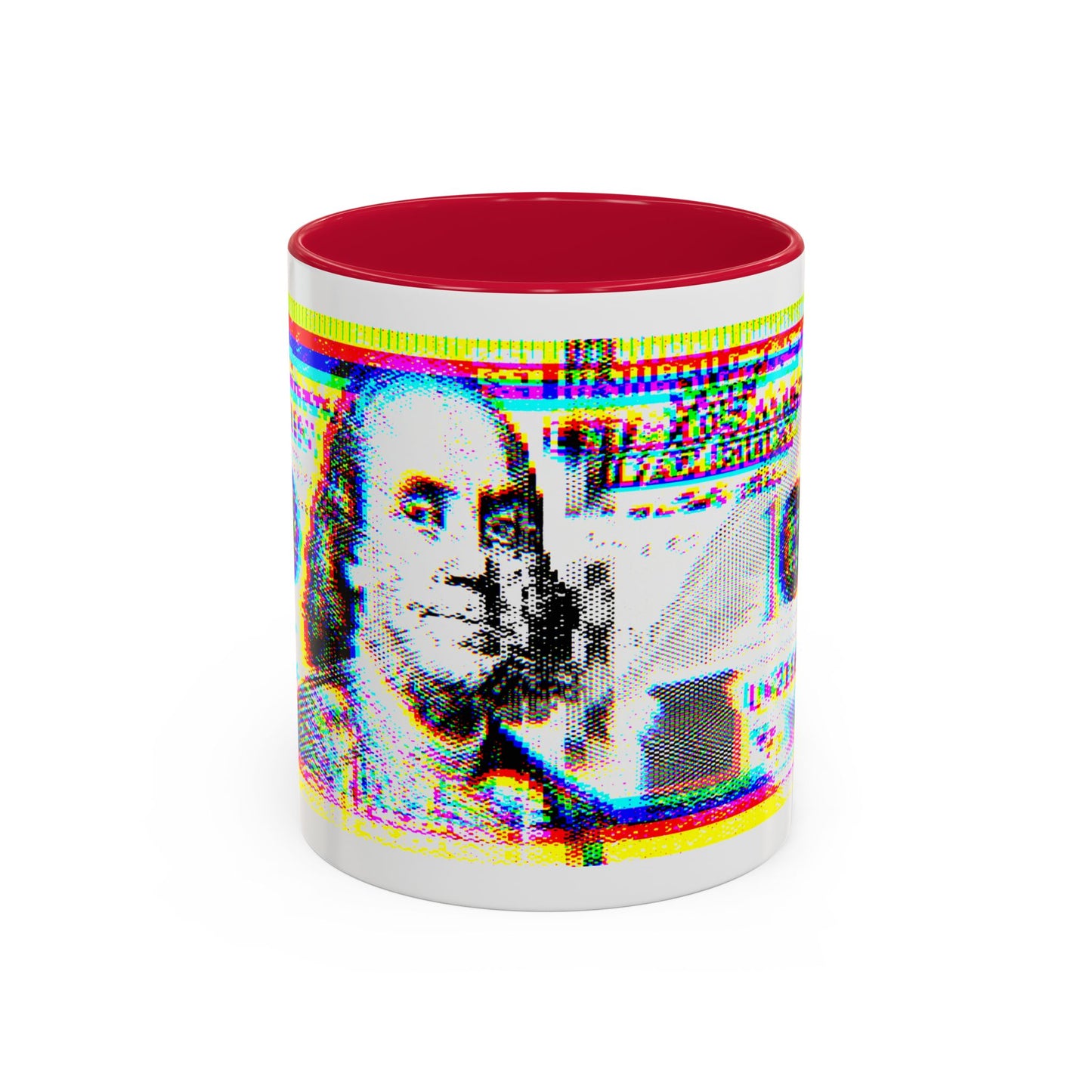 100 Dollars Bill - Neon Color Explosion - Color Accent Mug