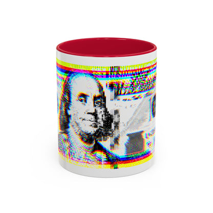 100 Dollars Bill - Neon Color Explosion - Color Accent Mug