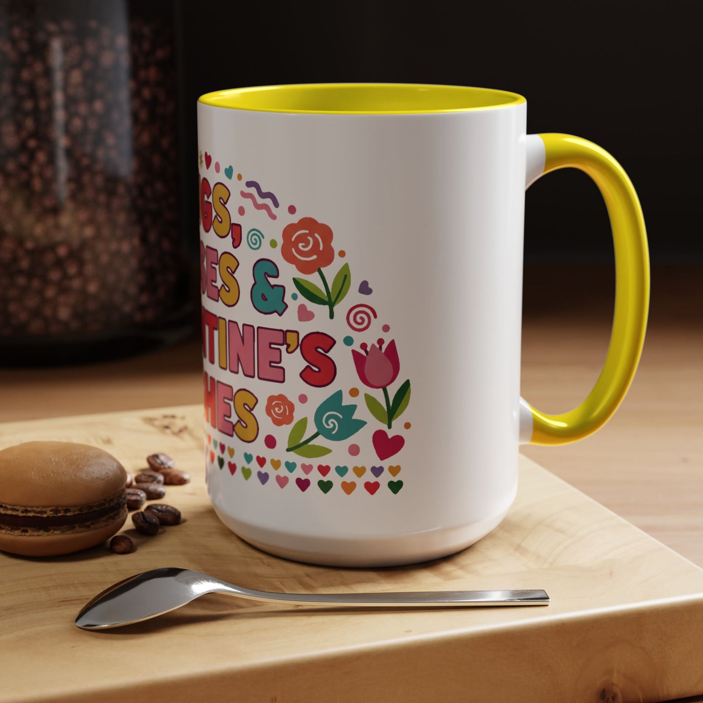 Hugs, Kisses & Valentine’s Wishes - Color Accent Mug