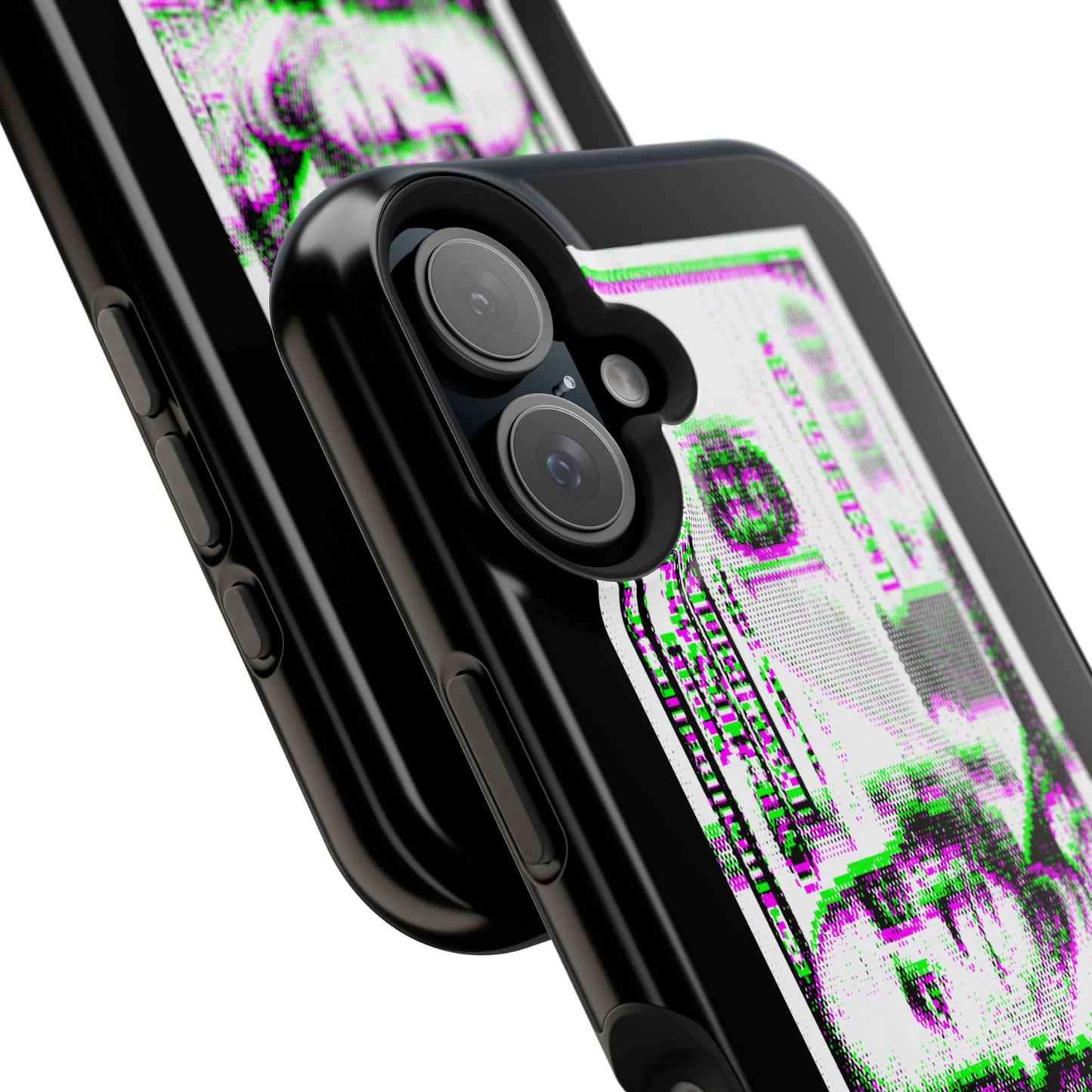 100 Dollars Bill - Green/Magenta Glitch - Magnetic Phone Case